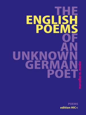 cover image of The English Poems of an Unknown German Poet